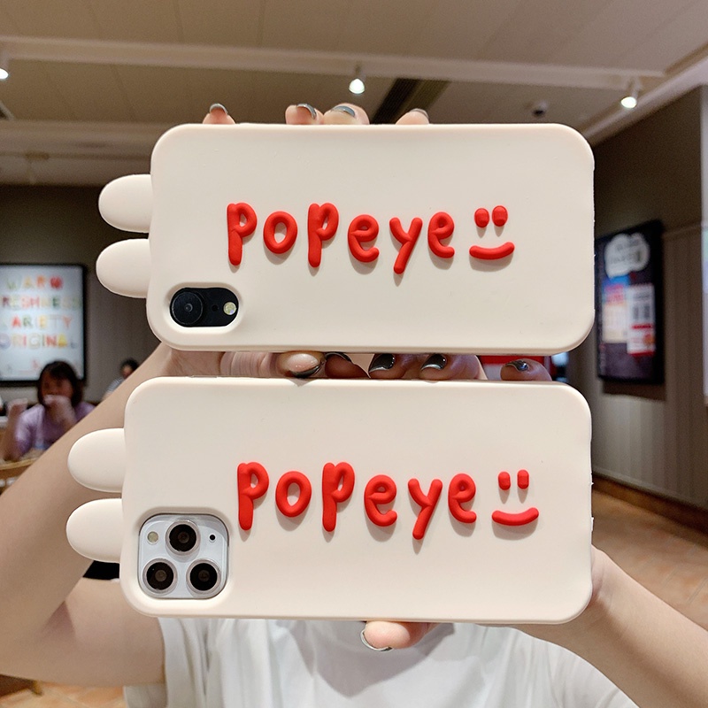 Ốp Điện Thoại Silicone Mềm Hình Popeye 3D Cho iPhone 14 Pro Max 13 Pro Max 12 Pro Max 11 Pro Max 6 6s 7 8 Plus SE 2020 XR Xs Max
