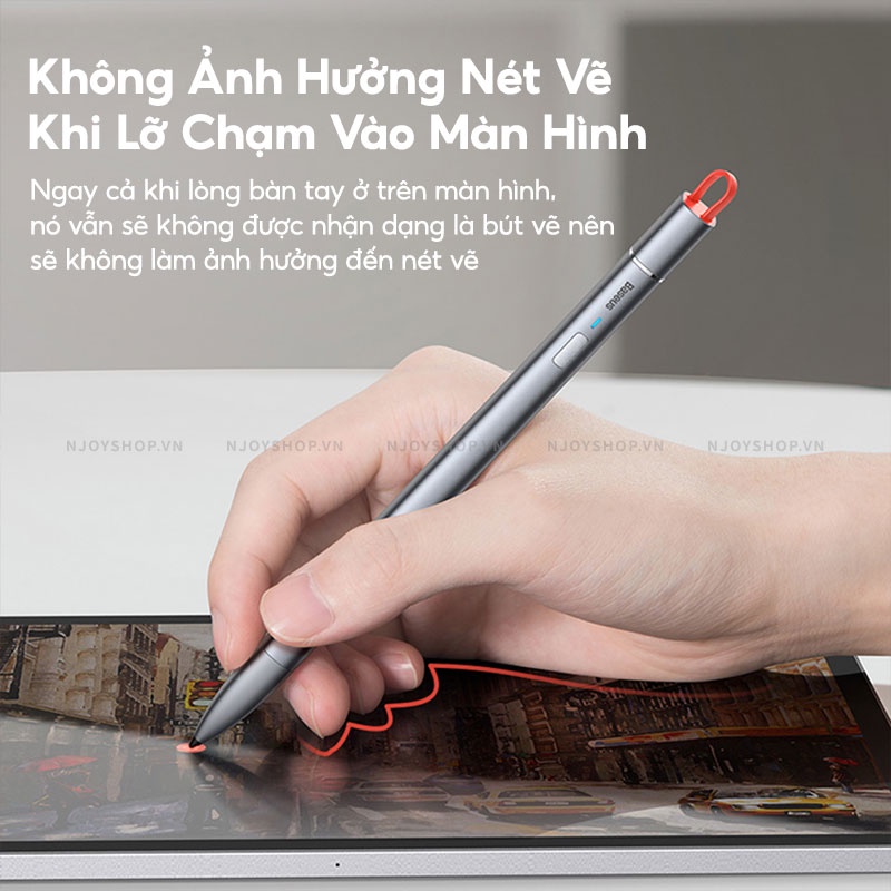Bút Cảm Ứng Stylus Baseus Square Line Capacitive Chuyên Dụng Dành Cho Máy Tính Bảng Tablet Njoyshop