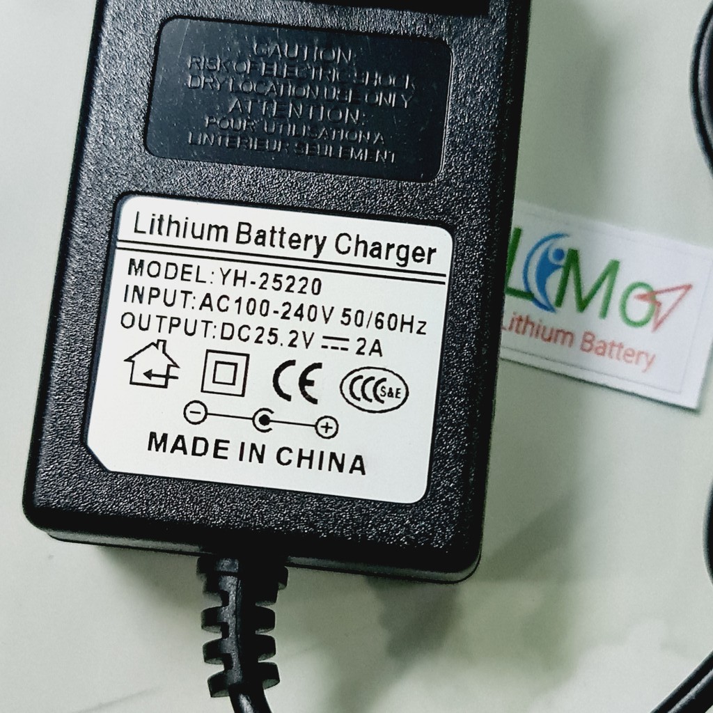 Sạc pin 6S 24V 2A. Sạc pin Lithium ion 24V. Chuyên sạc pin máy khoan, máy mài và các khối pin nối theo mạch 6S - LIMO