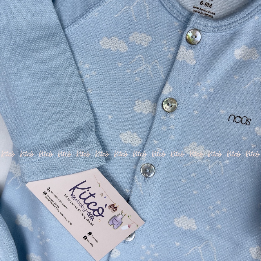 NOUS Bộ cài thẳng dài tay chất Nu Velours