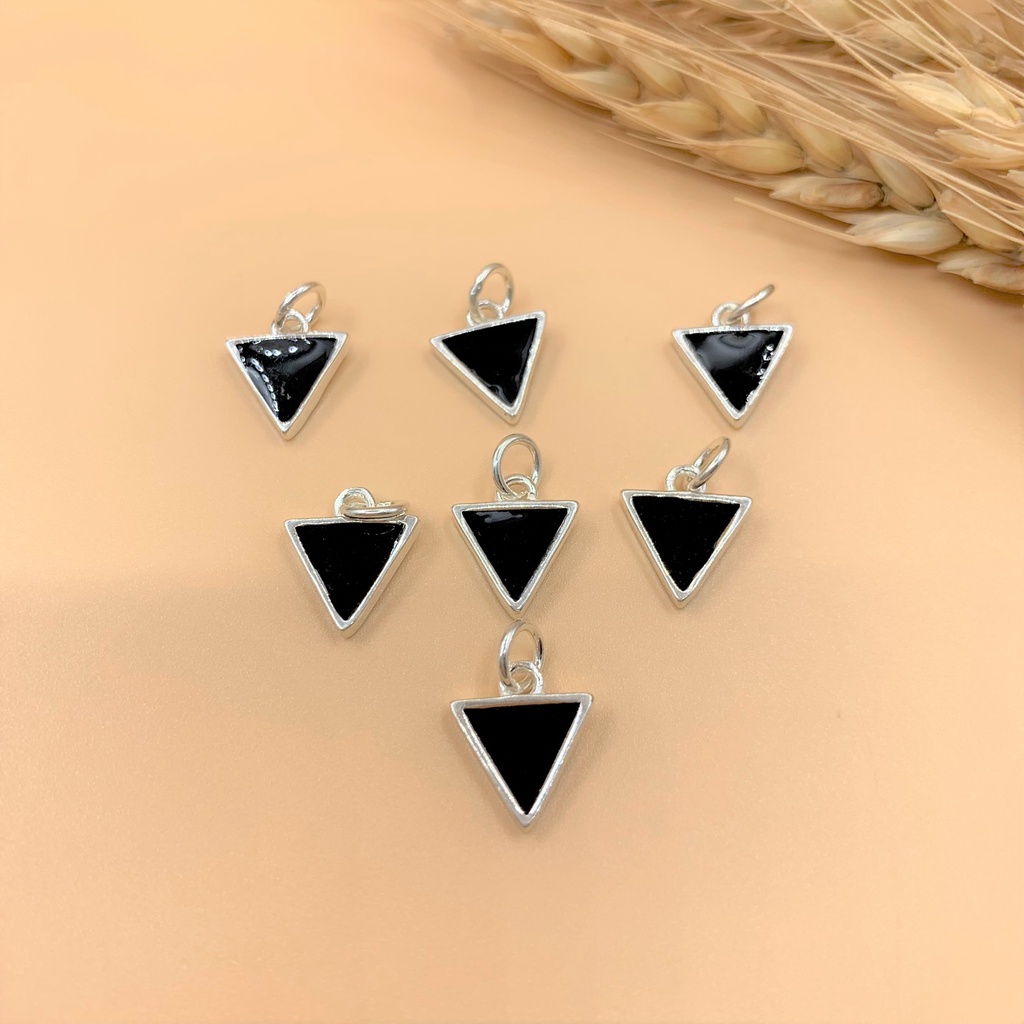 Charm móc treo tam giác đính đá - Charm Bạc 925 - Mã CA665