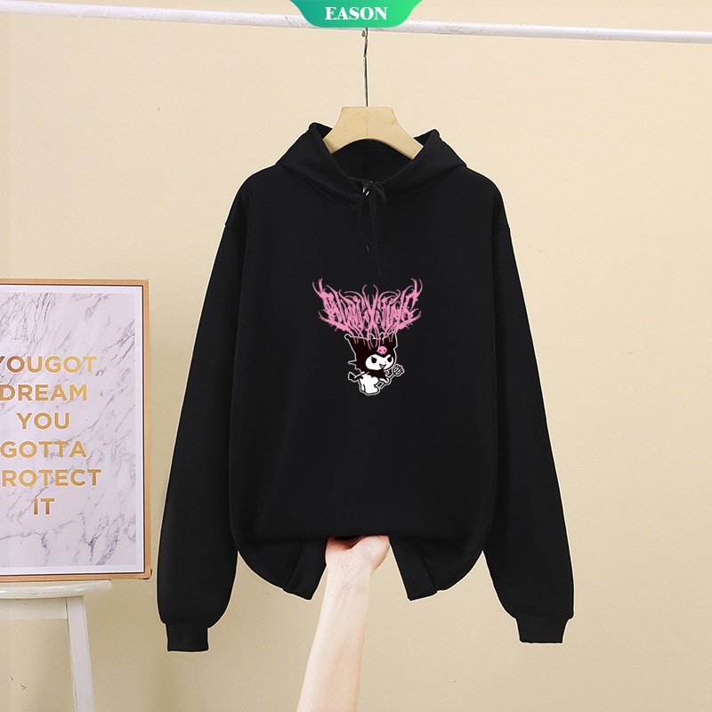 Áo Khoác Hoodie Dáng Rộng In Hình Nhân Vật Kuromi Thời Trang Xuân Thu Dành Cho Nữ 2022