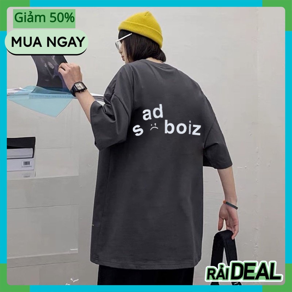 Áo sadboiz sadtagram nam nữ Tay Lỡ WASH Xám , Áo phông sadboiz chính hãng nam nữ from rộng unisex AT28 | BigBuy360 - bigbuy360.vn
