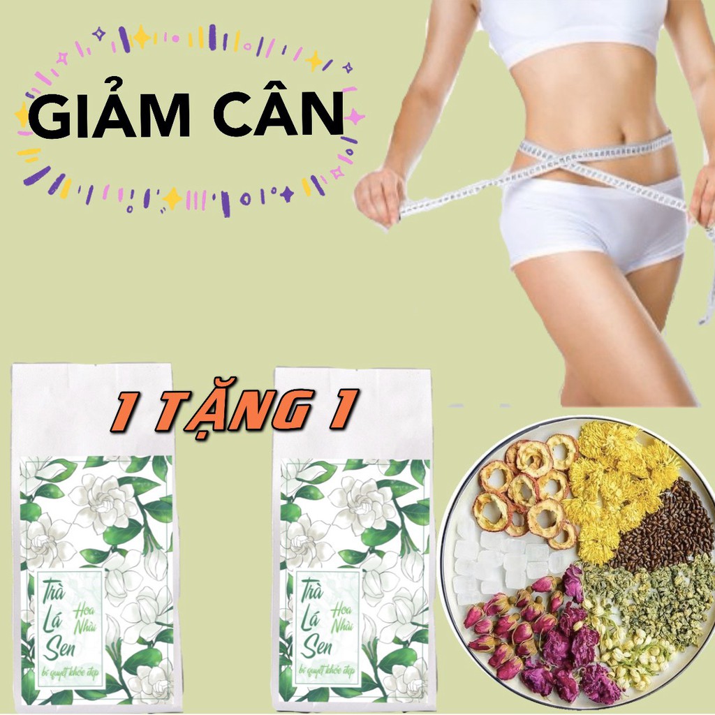 Trà Hoa Nhài, Trà Giảm Cân Lá Sen Hương Hoa Nhài Điều Hòa Đường Máu, Giảm STress Lo Âu