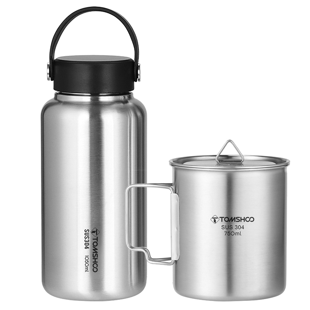 Bình Nước Thể Thao TOMSHOO 1050ml Bằng Thép Không Gỉ Chống Tràn 750ml