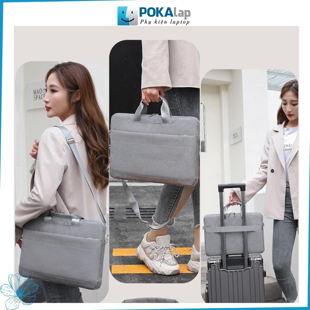 Túi chống sốc đựng laptop POKA51 chống thấm nước LÓT NHUNG có quai đeo 13 inch 14 inch 15 inch 15.6 inch - POKALAP