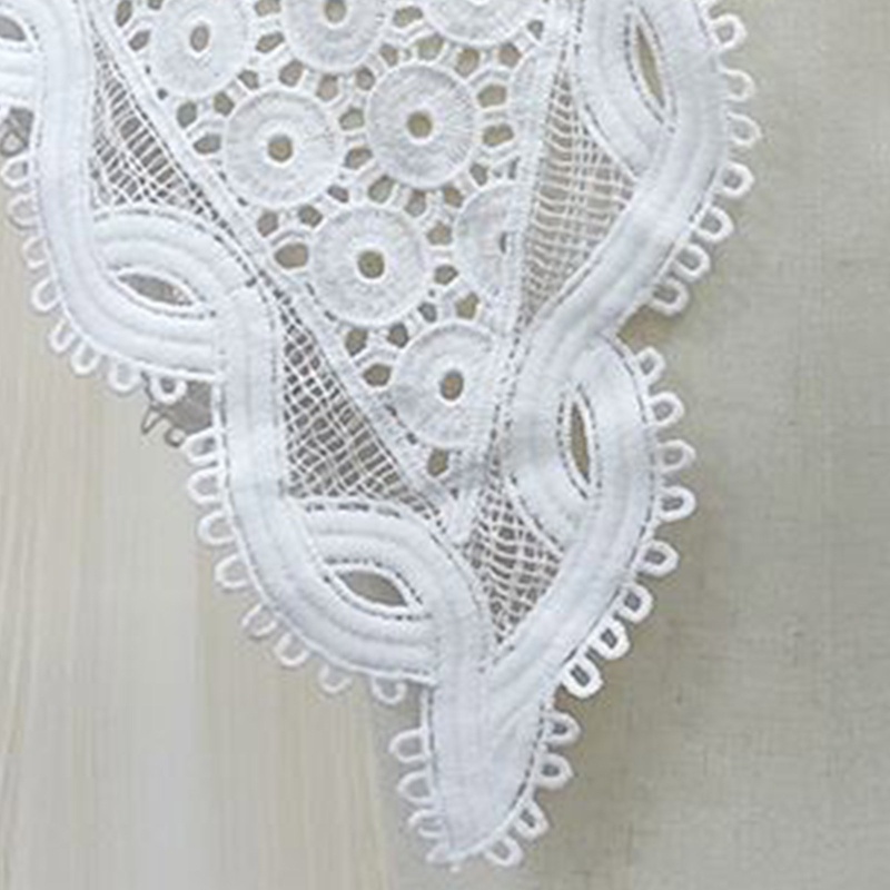 Khăn Choàng Cổ Ren Rỗng Tròn Họa Tiết Hoa Đính Ngọc Trai Gợn Sóng Có Thể Tháo Rời Cho Búp Bê Nữ