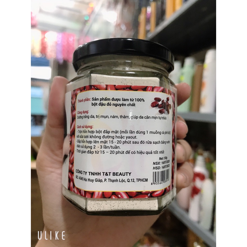 bột đậu đỏ nguyên chất 100% giúp dưỡng trắng,mụn,nám,thâm da