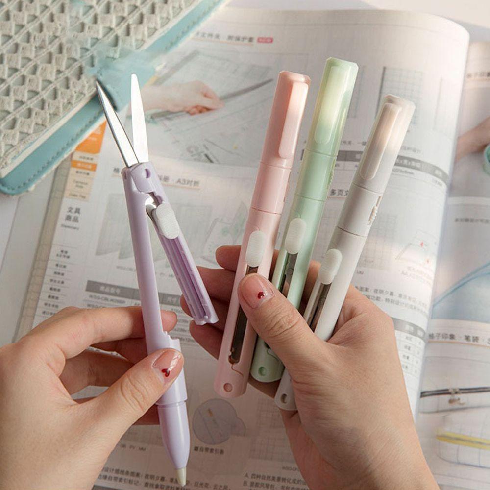PISTA Set 2 Kéo Cắt Giấy Nghệ Thuật Hình Cây Bút DIY