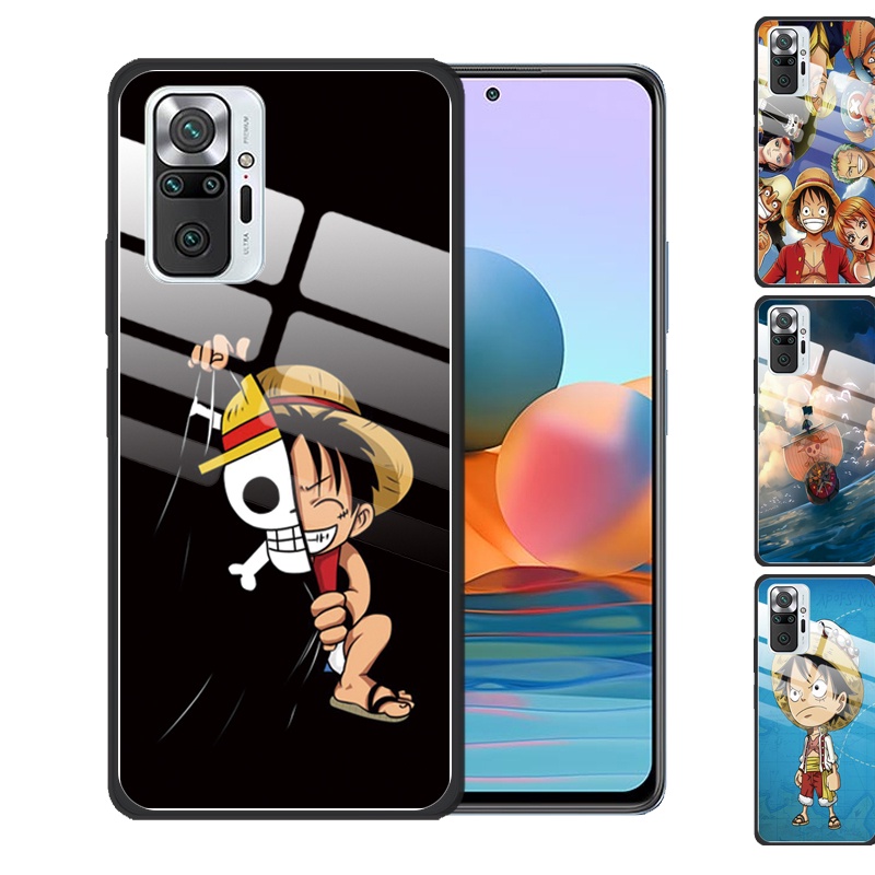 Ốp Điện Thoại Kính Cường Lực In Hình One Piece Luffy Chống Trầy Cho Xiaomi Redmi Note 10 5G 10S Pro 9S Redmi 9A 9 8 9T