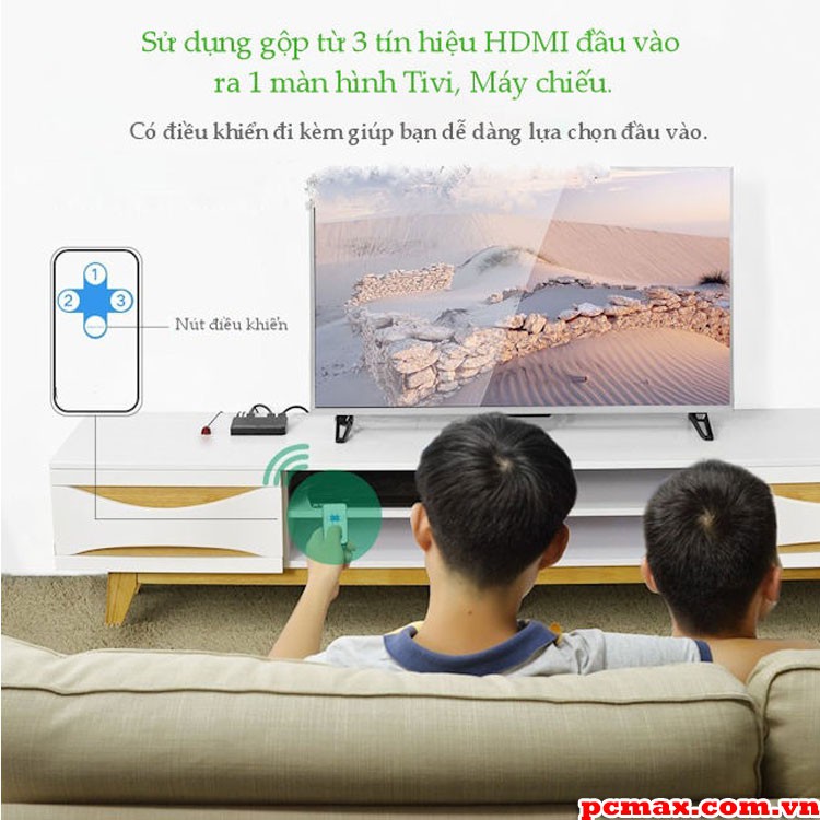 Switch gộp HDMI 3 vào 1 Full HD  4k/30hz Ugreen 40234 80125 - Hàng chính hãng