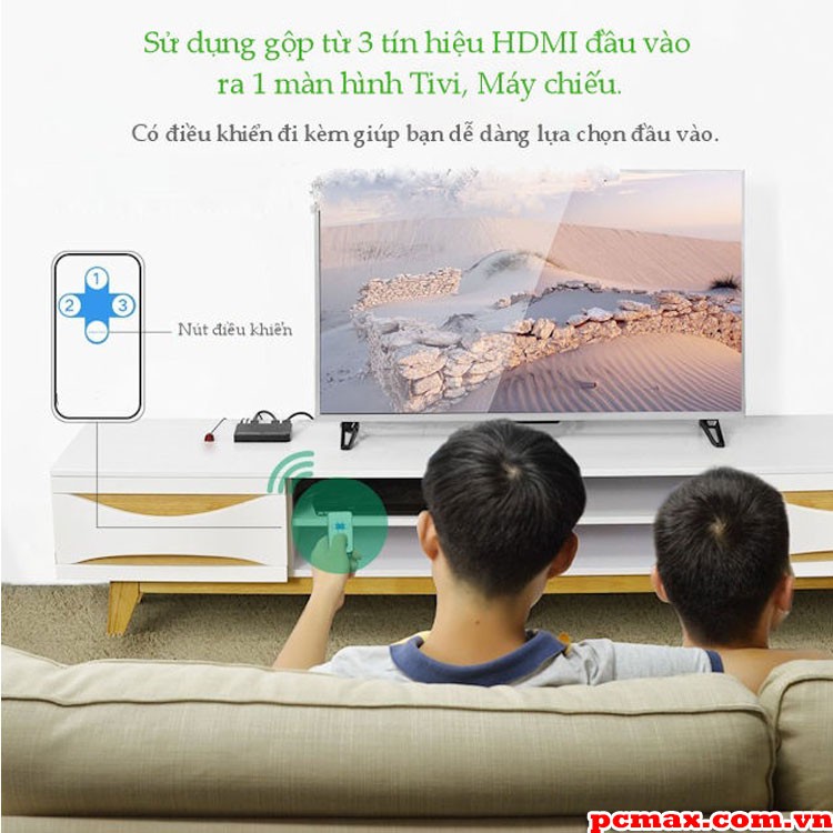 Switch gộp HDMI 3 vào 1 Full HD Ugreen 40234 - Hàng chính hãng