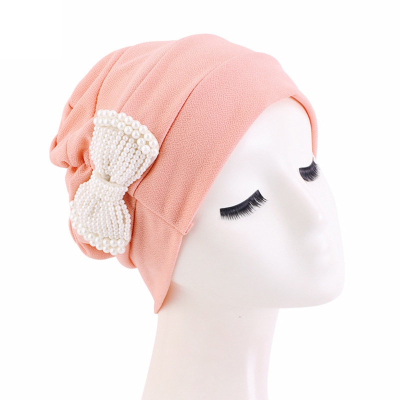 Inn Mũ Trùm Đầu Chemo 58cm Ngọc Trai Co Giãn Thời Trang Kiểu Ấn Độ Hồi Giáo