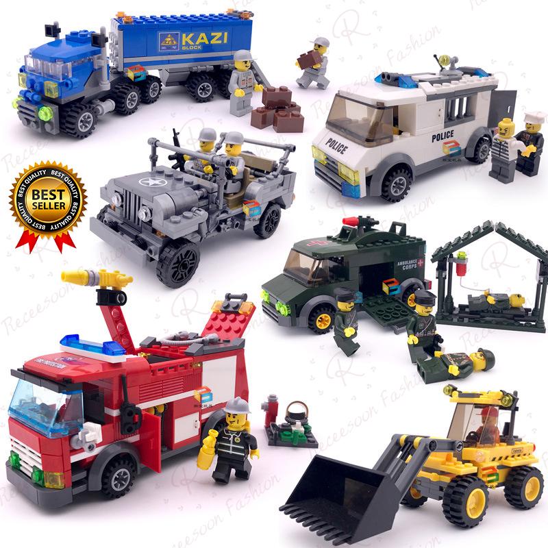 Bộ đồ chơi lắp ráp xe tải xe Jeep cho bé trai