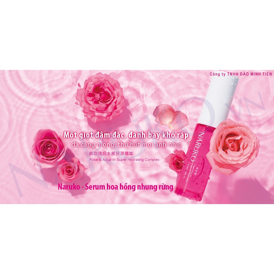 Hạn T7/22 - Serum Cấp Nước, Sáng Da NARUKO Hoa Hồng Nhung - Rose and Aqua-In Super Hydrating Complex 30ml