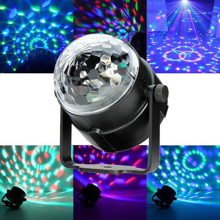 Đèn led xoay trang trí 7 màu cảm ứng xoay theo nhạc, có điều khiển tạo hiệu ứng ánh sáng cho Vũ Trường, Bar, Sân Khấu