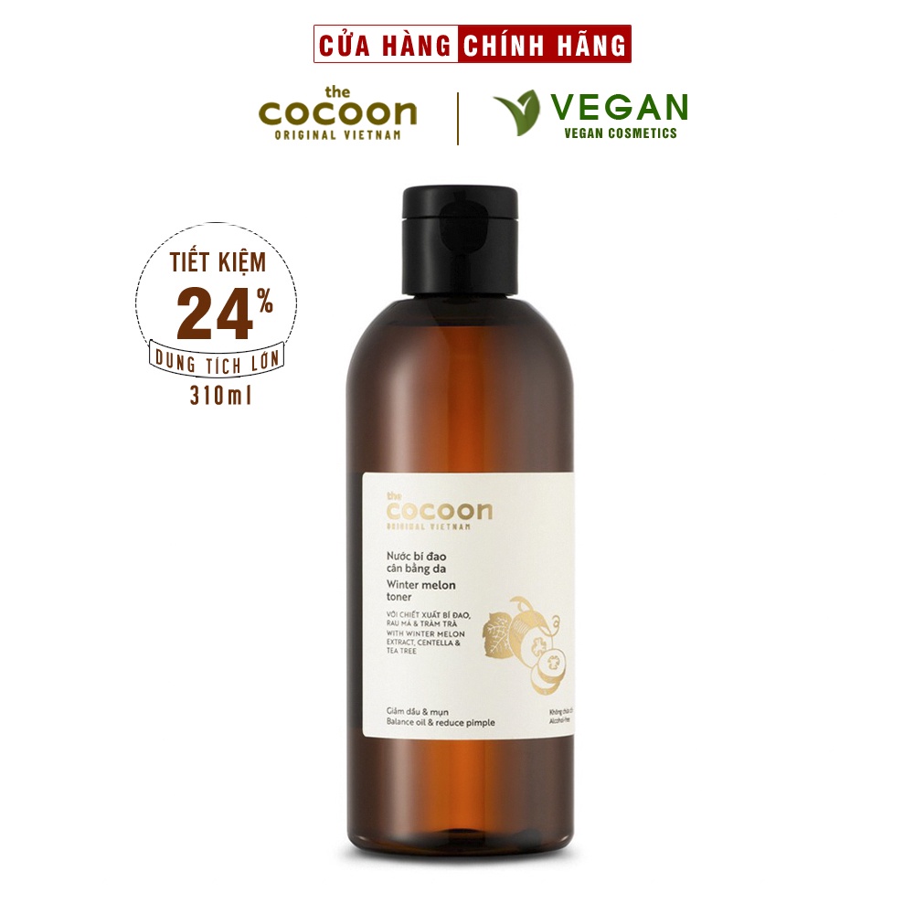 Toner nước bí đao cân bằng da cocoon 310ml thuần chay