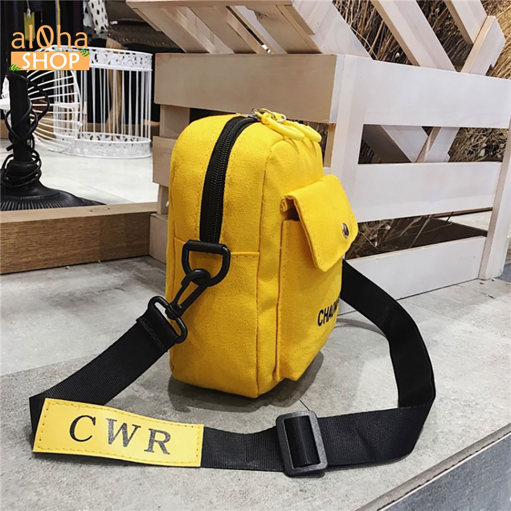 Túi đeo chéo vải bố canvas T0149 nữ in chữ CHAOMFIRFN mềm, đẹp phong cách trẻ trung, cá tính