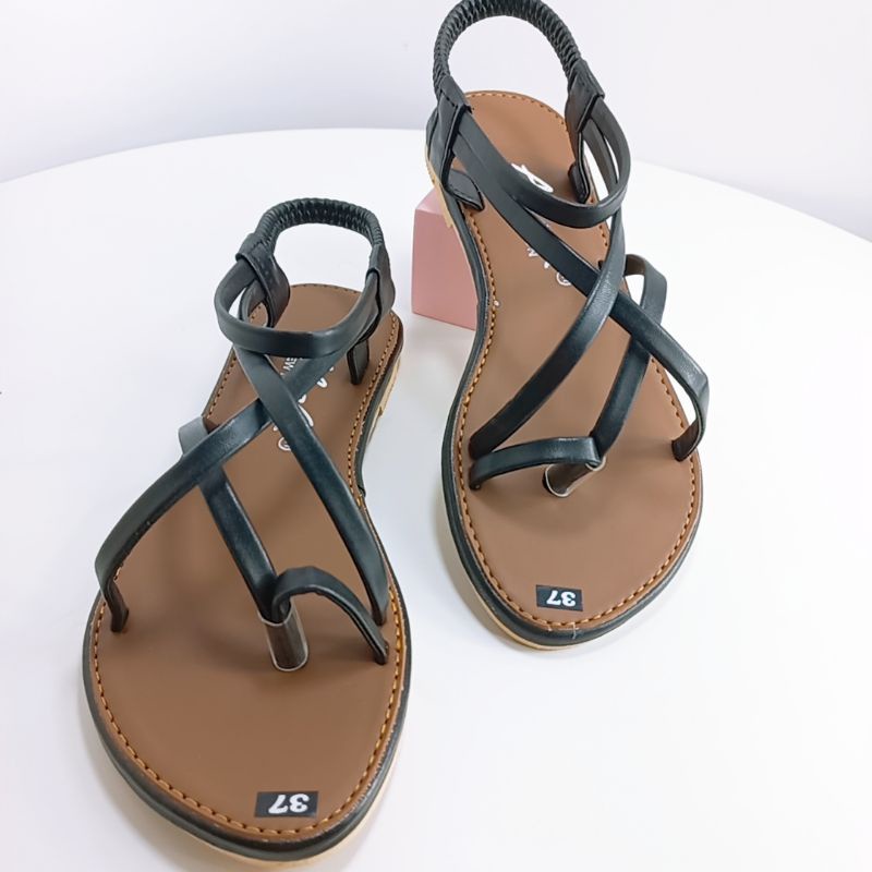 sandal chiên binh nữ đế bằng kiểu xỏ ngón dép quai hậu đi học đi chơi xinh xắn mẫu mới 2022