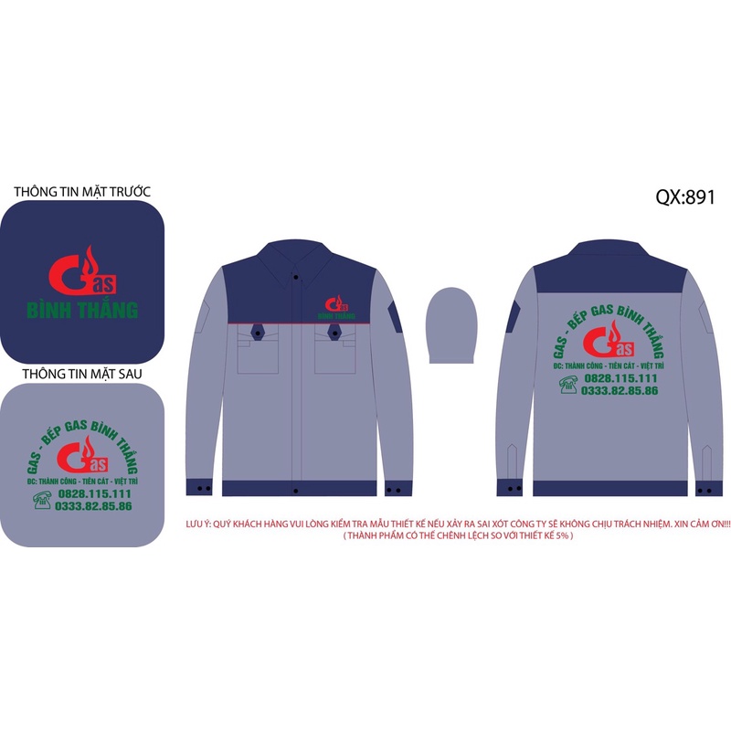 Bộ quần áo bảo hộ lao động, áo công nhân, kĩ thuật công trình HD14