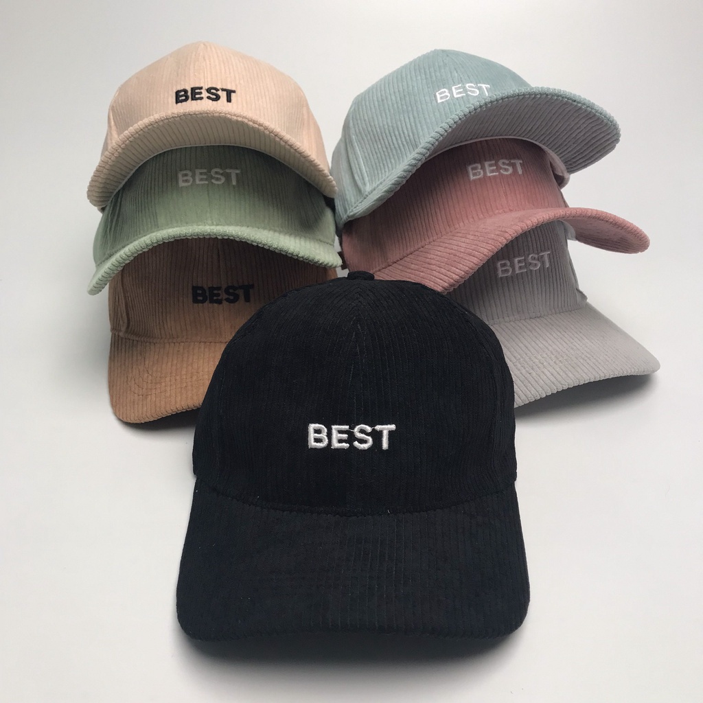 Mũ lưỡi trai ❤️ Nón kết thêu chữ BEST chất nhung tăm cao cấp form unisex nam nữ Mk15