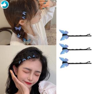 1 Kẹp Tóc Hình Bướm Màu Xanh Dương Dễ Thương Đơn Giản Cho Nữ