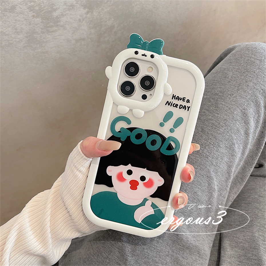 Ốp Điện Thoại Mềm Hình Cô Gái Hoạt Hình Vui Nhộn Cho iPhone 14 13 12 11 Pro Max SE2020 X XR Xs Max 7 8 6 6s Plus