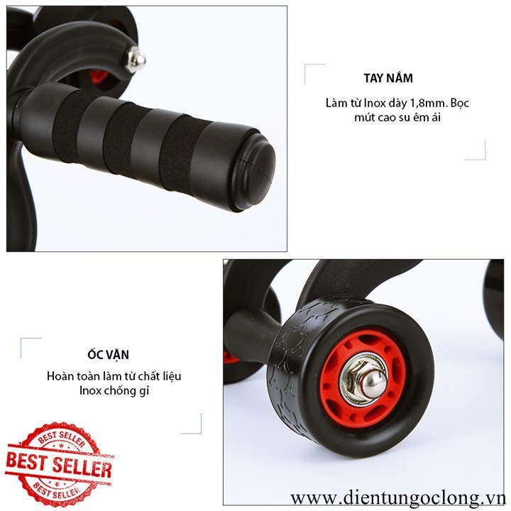 Con Lăn Tập Bụng 4 Bánh Max Sport Tặng Kèm Thảm MS-47