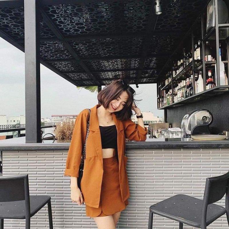 áo vest nâu bò cho nữ