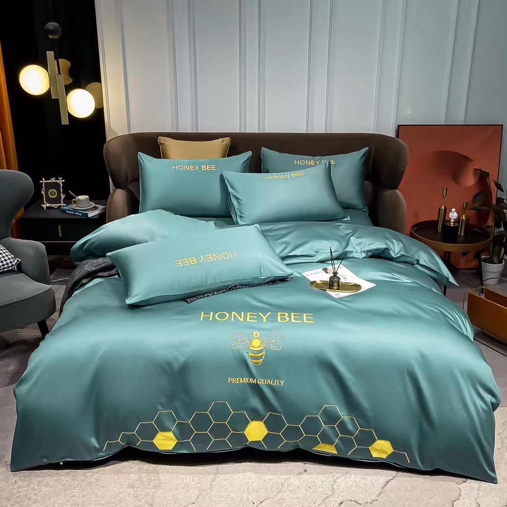 Bộ chăn ga gối phi lụa M2T BEDDING Luxury phong cách hiện đại chất vải mát đủ kích thước và màu sắc