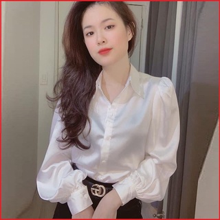 Áo sơ mi nữ vải lụa chất đẹp, Áo sơ mi công sơ nữ  a10