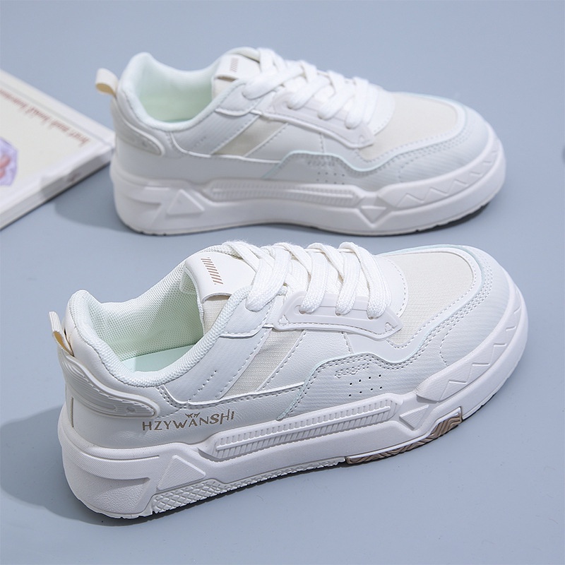 Giày Sneaker Mũi Tròn Đế Cao Thoáng Khí Phong Cách Hàn Quốc Cho Nữ