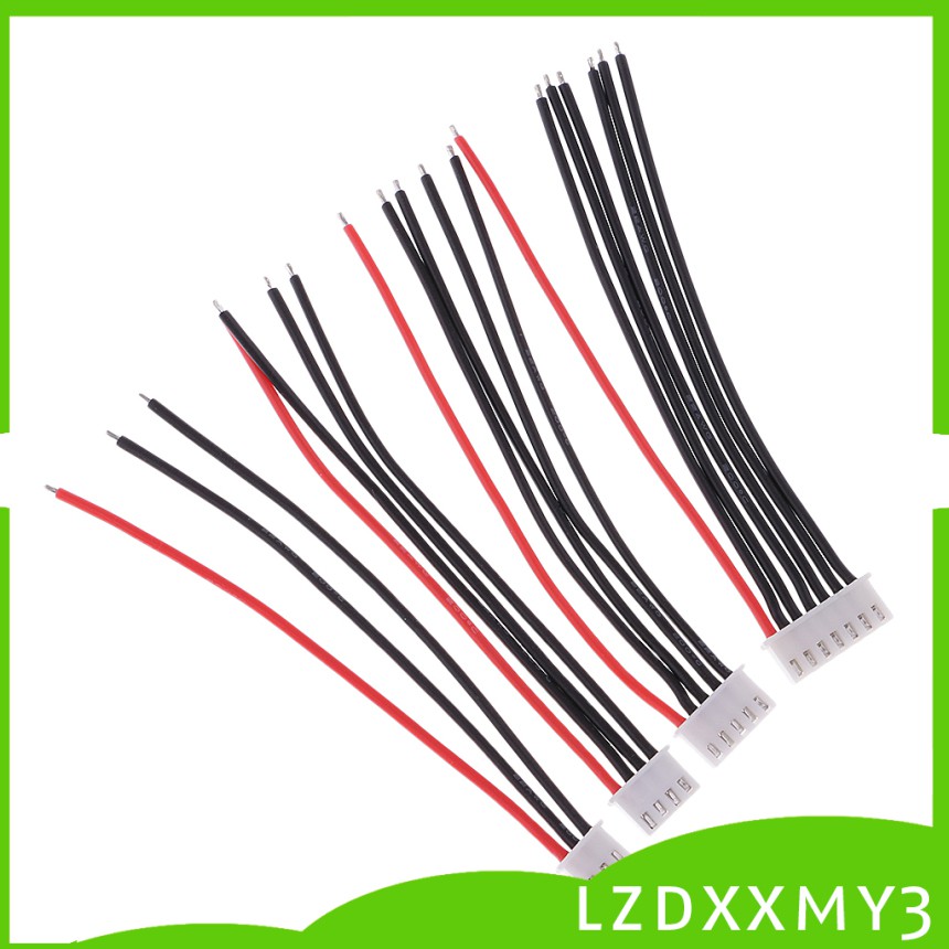 Bộ 10 Dây Cáp Sạc Cân Bằng Silicon 10cm JST XH 2-6S iMAX B6