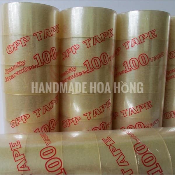 1 cuộn băng keo đóng thùng 100Yard - Băng keo trong/ đục để gói hàng