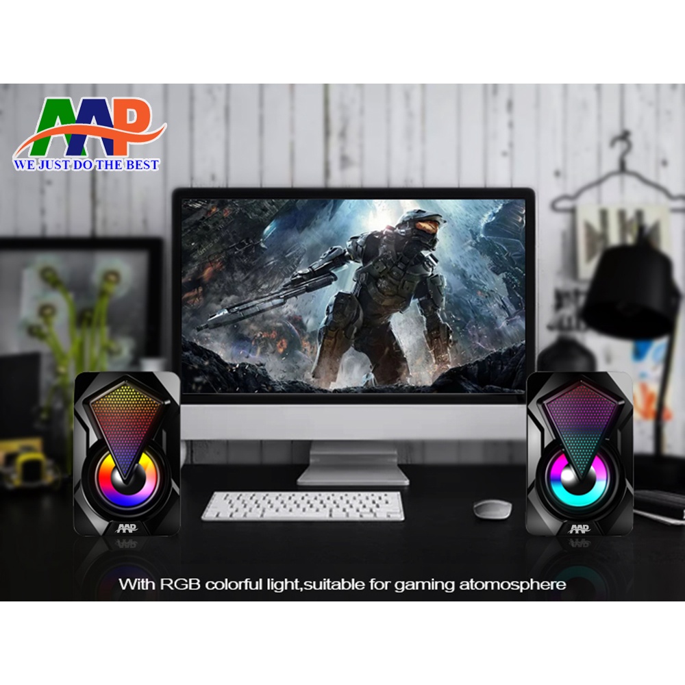 Loa vi tính AAP A09 LED 7 màu Chính hãng