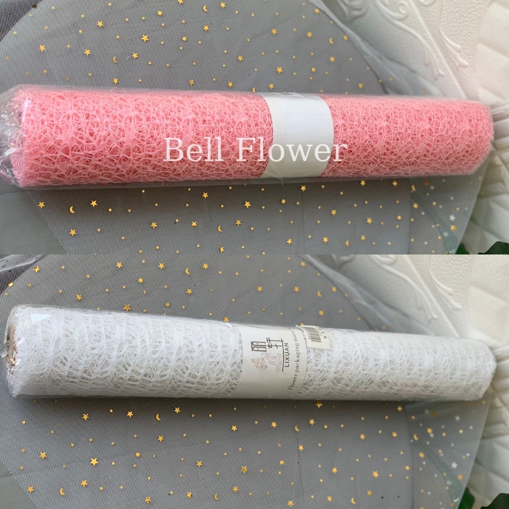 Lưới Nhện Gói Hoa, Cuộn Lưới Bó Hoa Sáp, Giả, Tươi Bellflower, Rộng 50cm, Dài 4,5m, Làm Oản, Trang Trí