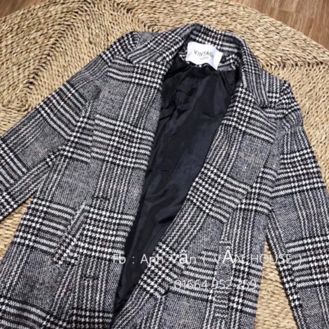 Áo măng tô kẻ chất dạ đẹp siu hot hanoivnxk | BigBuy360 - bigbuy360.vn