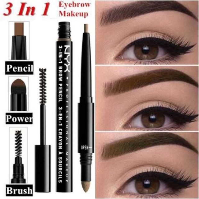 BÚT KẺ CHÂN MÀY ĐA NĂNG 3IN1  BRUNETTE - 3-IN-1 BROW PENCIL