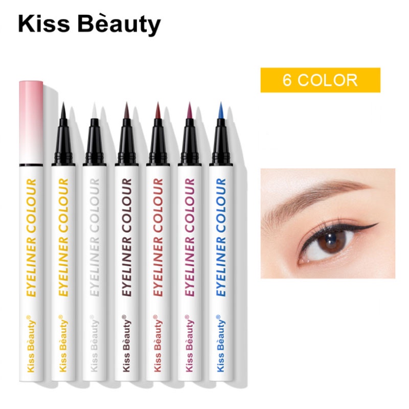 Bút Kẻ Mắt Nước KISS BEAUTY Trang Điểm Mắt Chống Thấm Nước,Chống Thấm Mồ Hôi, Lâu Trôi, Nhiều Màu Lựa Chọn