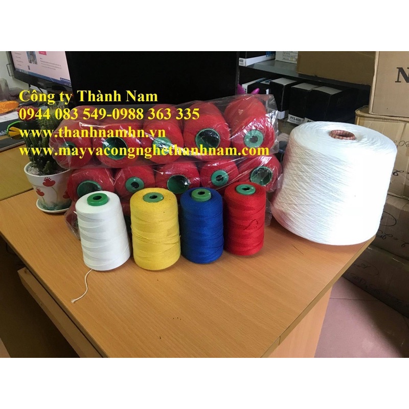 Chỉ khâu bao màu vàng- combo 5 cuộn chỉ khâu bao 200gam/1 cuộn