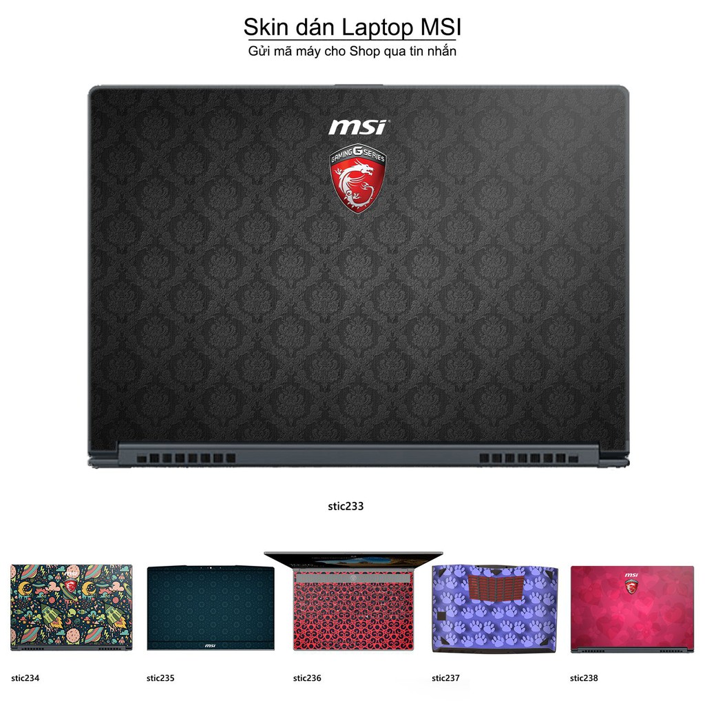 Skin dán Laptop MSI in hình Hoa văn sticker _nhiều mẫu 38 (inbox mã máy cho Shop)