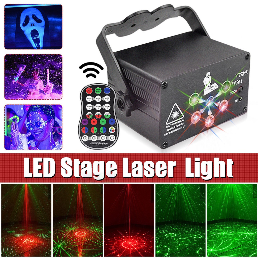 120 Mô Hình Chiếu Sáng Sân Khấu LED RGB Máy Chiếu Laze Tiệc Vũ Trường DJ Câu Lạc Bộ Đèn-198-123LIFEVN