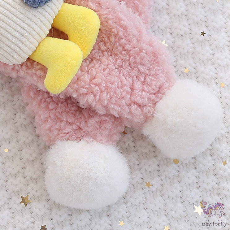 Khăn choàng lông cừu kiểu hoạt hình đáng yêu kiểu Hàn Quốc dành cho bé trai và bé gái