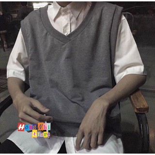 Áo Gile Trơn Sát Nách Cổ Tim Màu Xám Gile Basic Ulzzang Unisex - MM