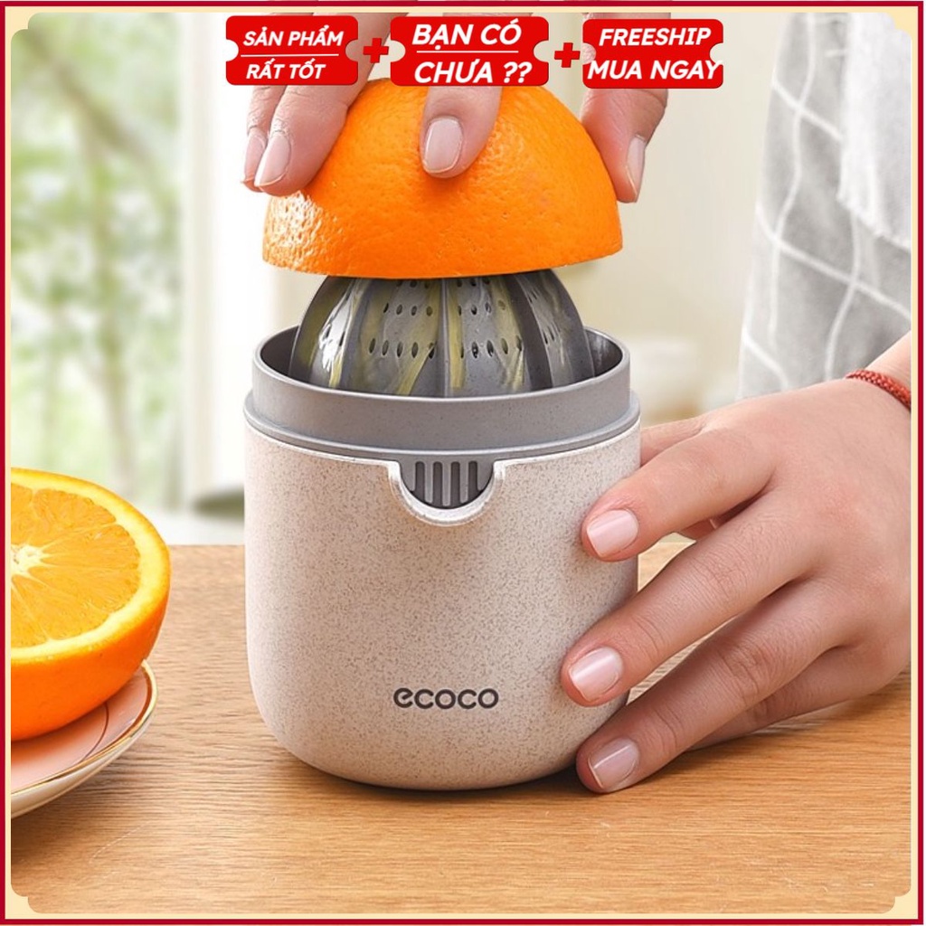 Dụng cụ vắt cam chanh kiêm ép hoa quả 2in1 bằng tay tiện lợi chất liệu nhựa lúa mạch nhập khẩu chính hãng ECOCO nội địa
