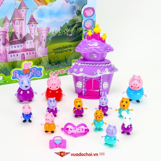 Hộp 12 Mô hình nhân vật heo PEPPA và Lâu Đài