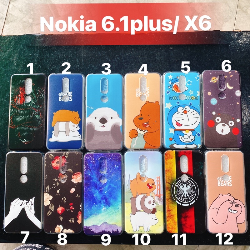 Ốp lưng Nokia X6/ 6.1 plus dẻo trong suốt, ốp in hình 3d và kính cường lực