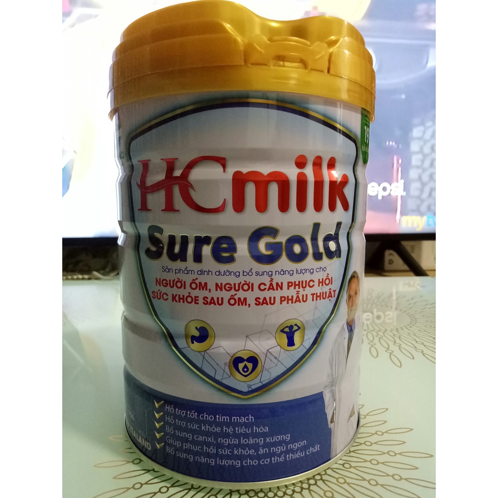 Sữa cho người ốm, người gầy, người già, người cần phục hồi sức khỏe sau bệnh HCmilk Sure Gold 900gr