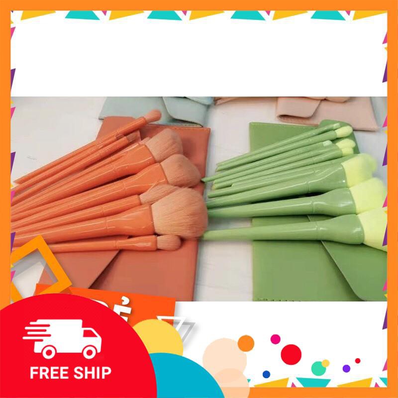 [Hàng mới về] Bộ cọ trang điểm cao cấp 10 cây đầu cọ mềm mịn kèm bao da🍎🍎 | BigBuy360 - bigbuy360.vn