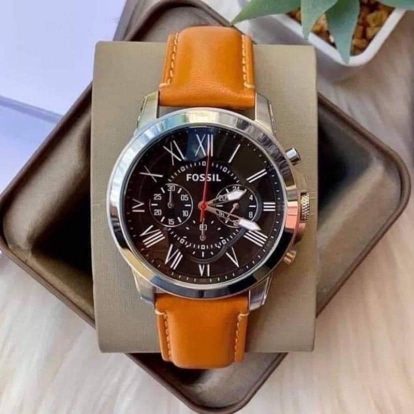 Đồng hồ nam Fossil dây nâu, 6 kim FS4918